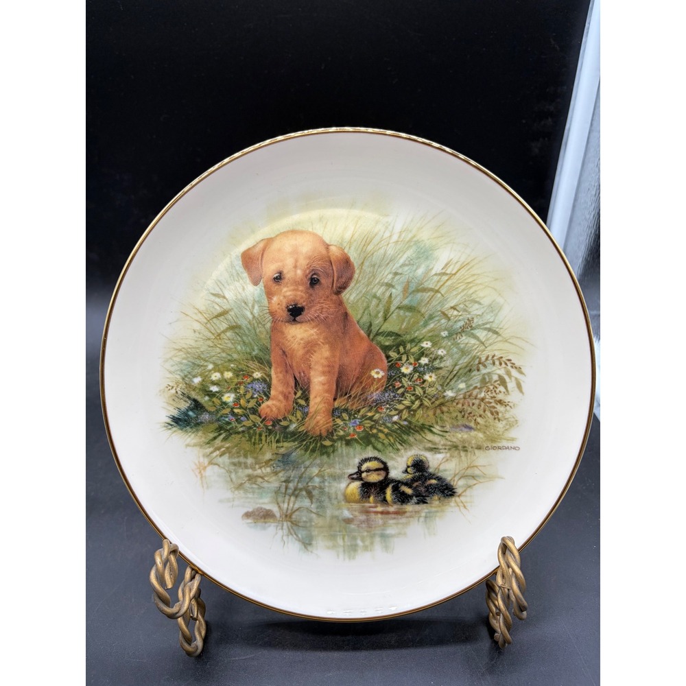 Pickard China Just Passing By Joseph Giordano Puppy Duckling Collect Plate 1988